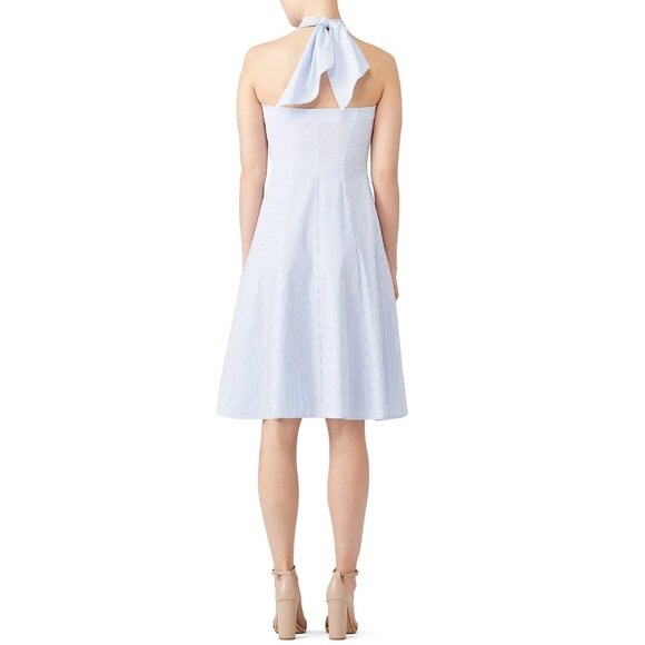 TOME Blue White Striped Halter Tie Sleeveless Dress Women's Size 6 - Picture 3 of 10